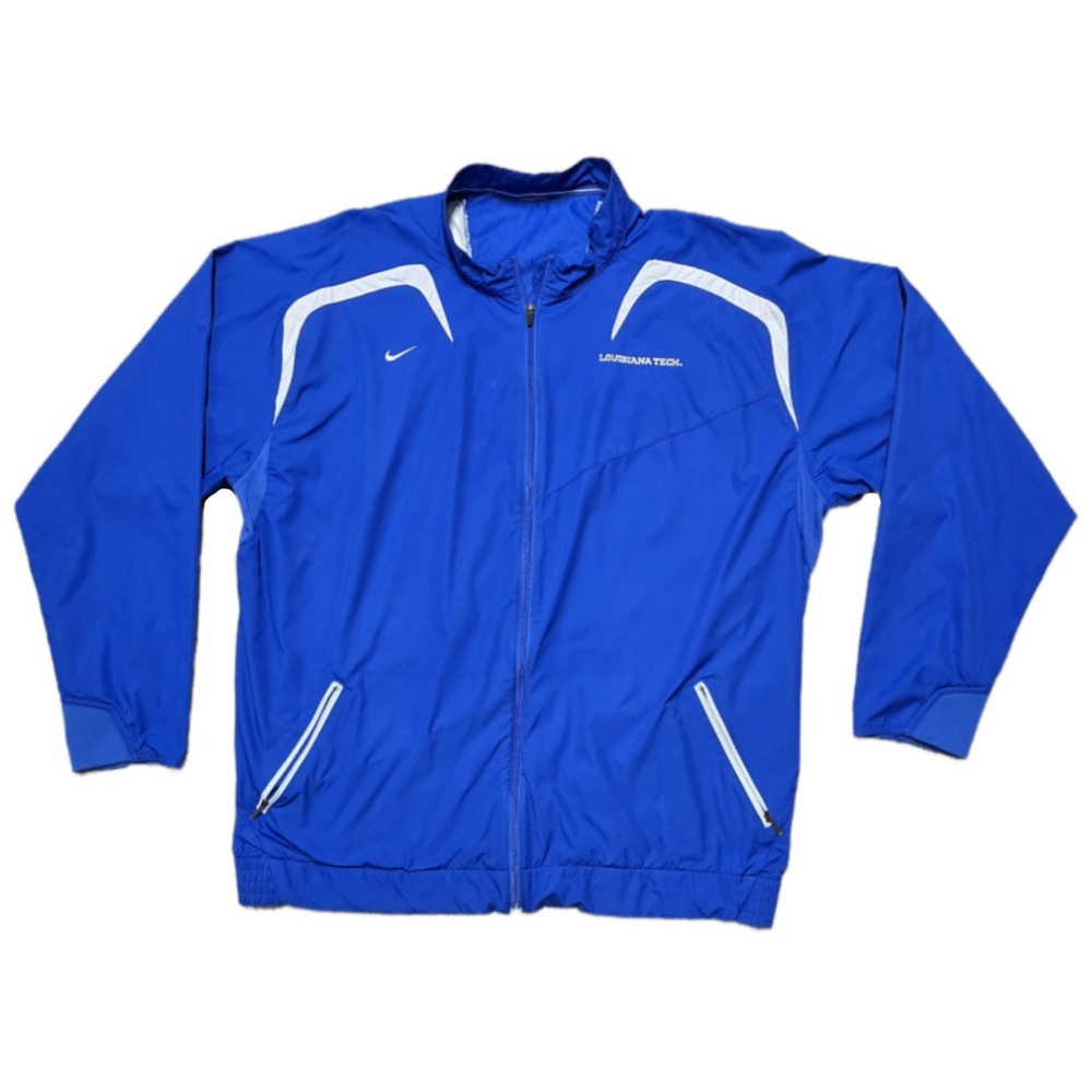 VTG Nike Louisiana Tech Full Zip Warmup Track Windbreaker Jacket Mens 2XL